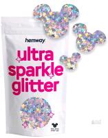 New Hemway Ultra Sparkle Glitter - 1/6 0.165 4mm - Micky Mouse Glitter Sequin Confetti Party Decoration Nail Body Face Arts Crafts - Silver Holographic - 50g Mouse - Silver Holographic