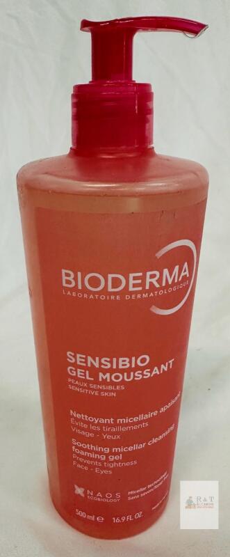 Bioderma Sensibio Gel Moussant 500ml Pump, Sensitive Skin, Fragrance Free, Face & Eyes, Made in France