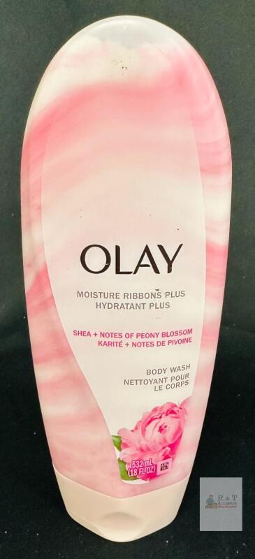 Olay Moisture Ribbons Plus Body Wash, Shea + Peony Blossom, 18 fl oz