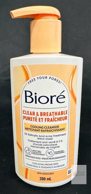 Bior&eacute; Clear & Breathable Cooling Cleanser, 2% Salicylic Acid, Witch Hazel, 200 mL, Acne-Prone Skin
