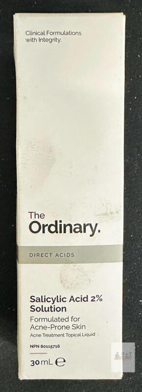 The Ordinary Salicylic Acid 2% Solution, 30 mL, Lot SJK, Exp. 10/2027