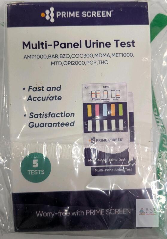 new Prime Screen 12-Panel Urine Drug Test Kit &ndash; 5 Tests, FDA Approved, CLIA Waived, OTC Use