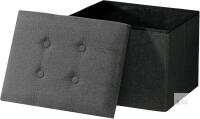 New Bsketa Storage Ottoman Folding Foot Rest Stool - 13" &times; 17" Linen Footstool, Small Ottoman Bench, Storage Foot Rest Store, Books, Records Support 300 lbs,Dark Grey