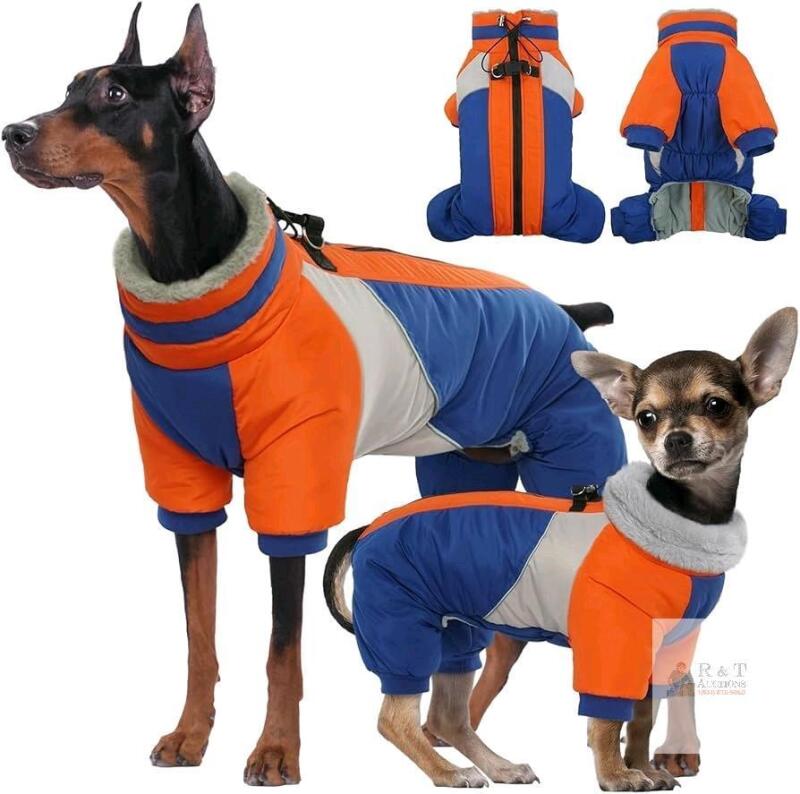 New Small Sized Dog Kuoser Fullbody Dog Coat - Warm Winter Coat with Reflective Jacket & Built-in Harness, Suitable for Small Dogs Like Yorkie, Bichon Frise, Shih Tzu (Blue S)