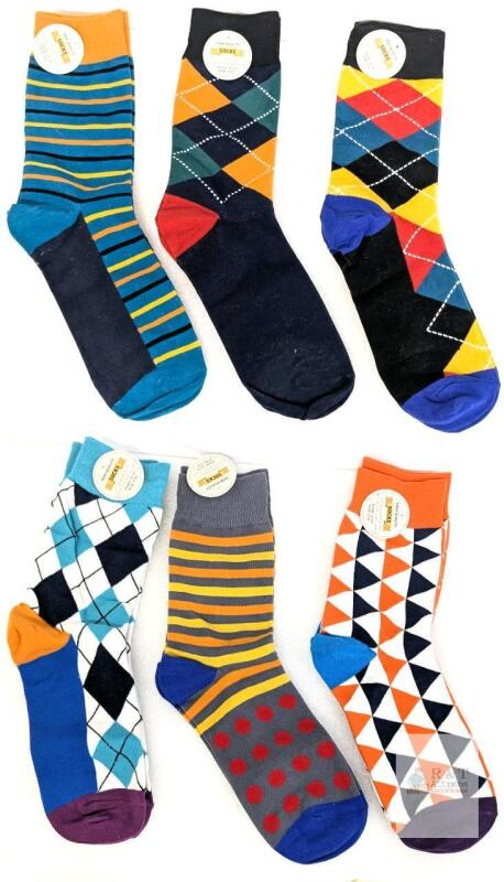 6 New Pairs Size MED Unisex Funny Socks Fun Dress Cozy Crazy Cute Novelty Fashion Gift Breathable Cotton Boot Socks