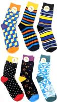 6 New Pairs Size MED Unisex Funny Socks Fun Dress Cozy Crazy Cute Novelty Fashion Gift Breathable Cotton Boot Socks