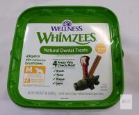 New - Wellness Whimzees Natural Dental Dog Treats , 28 Treats - Best By 2028 DEC 15
