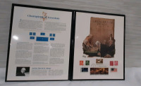 Stamps Articles of Peace, Champions of Freedom referring to the end of the The American Revolution.