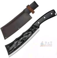 New - Tiksec Dragon Slaying Knife w/Sheath . Measures 12" long