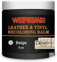 New BEIGE Leather Recoloring Balm & Color Restorer - Multipurpose Dye & Paint for Faded Leather Couches, Car Seats, Shoes | Fix Scratches on Clothing, Furniture & Accessories