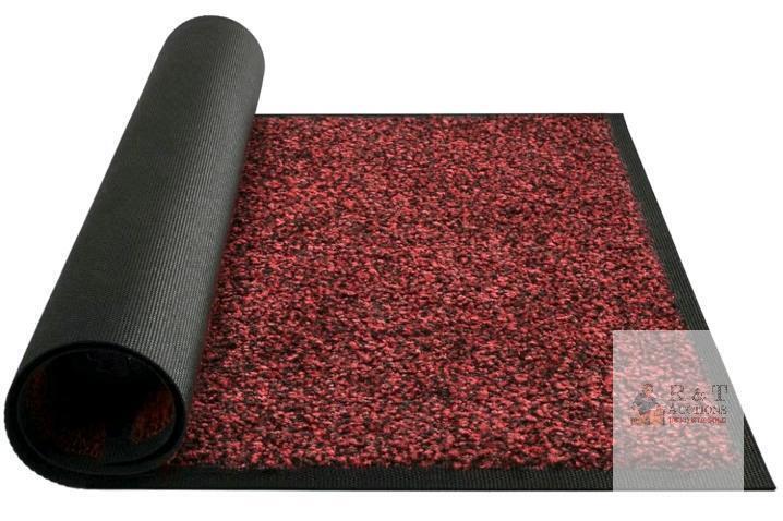 New - Mibao Front Door Mat, Dirt Trapper Welcome Mat for Outdoor / Indoor, Non-Slip Waterproof Doormat, Durable Machine Washable Low Profile Entry Rug for Back Door Outside Patio Porch, 30"&times;18" - Red