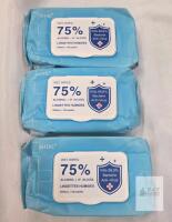 Silic 75% Alcohol Wet Wipes, 50 Count per Pack, Antibacterial, Expiry 2025, 3-Pack