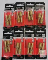 Eight 2-Packs New Milton 1/4" NPT Threaded End Solid Brass Hose Ends