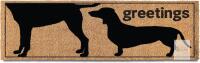 Funny Greetings Dog Door Mat 50x15 Inch, Large Funny Dog-Lover Mat, Oversized Welcome Mat for Covered Outdoor Area, Long Front Doormat Entrance