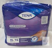 TENA Overnight Protective Underwear XL, 55-66 in, Unisex, 10 Pack, Opened, High Absorbency