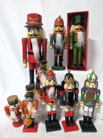 9 Wooden Nutcrackers (4.5" - 14")