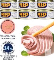 [bb 2028] 6 New Cans Rio Mare - Solid Light Tuna in Water - Canned Tuna in Water, High in Protein, Ready to Eat Snack - 80g