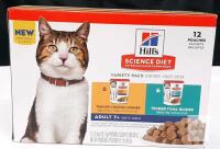 Hill's Science Diet Adult 7+ Cat Food Variety Pack, 12 Pouches, Chicken & Tuna, 2.1 lb (952g)