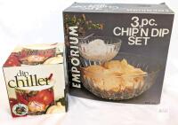 Vintage As-New Empirum 3pc Chip N Dip Set & Village Gourmet Dip Chiller