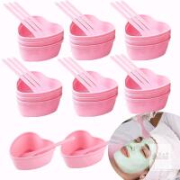 New Rowcay 20 Pairs Pink Heart-shaped Plastic Facial Mask Mixing Bowls Set with Spatulas - DIY Skincare Mixing Tool Kit, Mud Masks, Home Salon, and Beauty Salon Use, Face Mask Applicator Tool(20Pcs)
