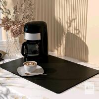 New Coffee Mat 12''x19'', Dish Drying Mat for Kitchen Counter Absorbent Hide Stain Bar Mat Coffee Bar Accessories Anti Spill Mat Rubber Backed Fit Under Coffee Maker Espresso Machine Dish Rack (Black)