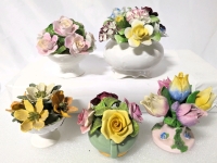 Vintage Bone China Flowers in Pots: All Made in England (incl Royal Doulton)