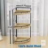 New CeleVista Corner Bathroom Counter Organizer, 3 Tier Wood Vanity Storage, Waterproof Skincare Shelf for Kitchen & Toiletries Decor, Dresser(Rustic Brown) - 2