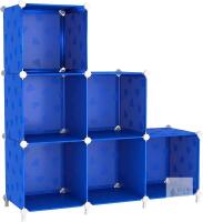 New UNKU Cube Storage Organizer, 6 Cube Closet Organizer Storage Shelves, DIY Stackable Bookcase, Clothes Organizer Shelf for Closet, Bedroom, Living Room, Cabinet, Home, Office, Dark Blue