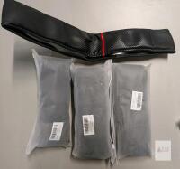 4 new Leather Steering Wheel Covers, Gray, Fits 14.5-15" Wheels,