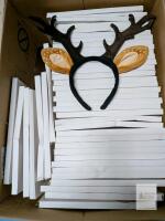 42 new Plush Deer Antler Headband with Ears, Brown, Bulk Pack, Universal Fit, Costume Accessory
