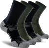 New Size XL Unisex 4-Pack - Green/Black - CWVLC Crew Hiking Socks, Cushion, Moisture Wicking, Arch Compression Boot Socks