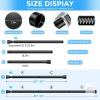 2 New ZipGlow Non-Slip Black Curtain / Doorway Tension Rods - 28 to 48 Inch - No Drilling Adjustable Tension Rods of Curtain Window Closet Kitchen Wardrobe - 2