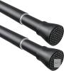 2 New ZipGlow Non-Slip Black Curtain / Doorway Tension Rods - 28 to 48 Inch - No Drilling Adjustable Tension Rods of Curtain Window Closet Kitchen Wardrobe
