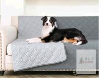 New Double-Sided Waterproof Dog Bed Cover Pet Blanket with Anti-Slip Back for Furniture Bed Couch Sofa Reversible (132x208cm, Grey)