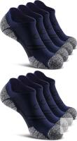 New Size LG Unisex 6 Pairs - Navy Blue - CWVLC Cushioned No-Show Compression Athletic Ankle Socks (2 Packs of 3)
