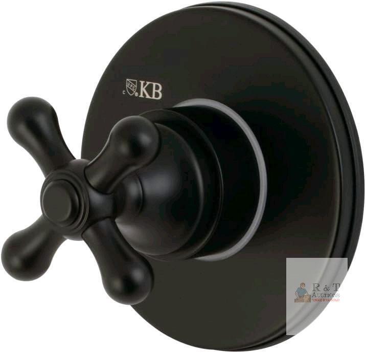 New Kingston Brass KS3030AX Single-Handle Three-Way Diverter Valve with Trim Kit, Matte Black