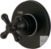 New Kingston Brass KS3030AX Single-Handle Three-Way Diverter Valve with Trim Kit, Matte Black