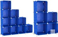 New UNKU Open Shelf Bookcase, 15-Cube Storage Organizer, 11.8in Display Shelf for Books CDs, DIY Bookshelf Adjustable Storage Shelf for Home Office, Dark Blue