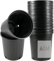 New 10-Pack Round 1-Gallon Black Plastic Plant Pots