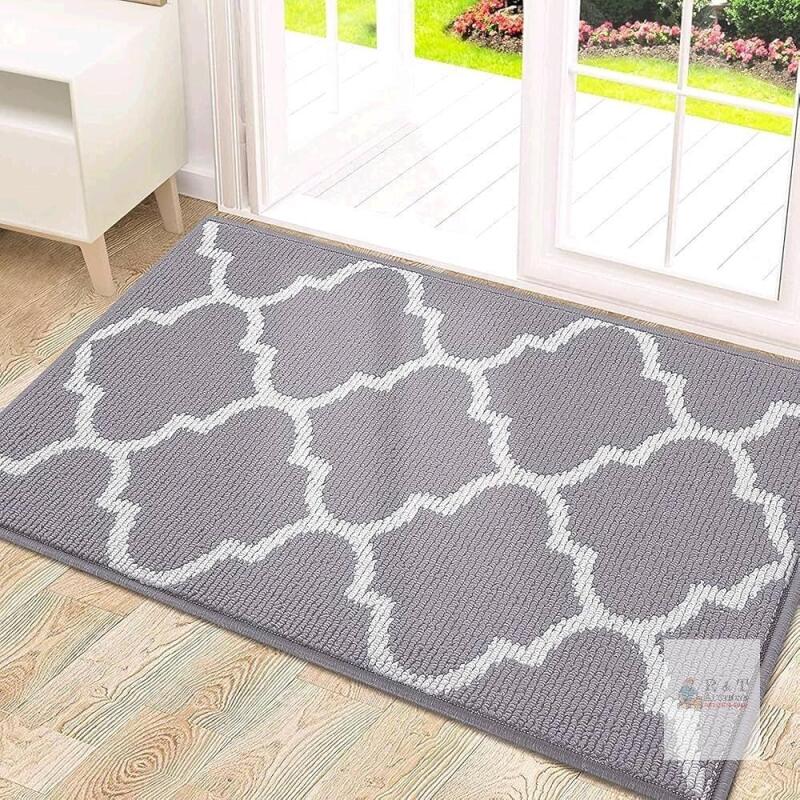 New OLANLY Indoor Door Mat, 36" x 24", Non-Slip Absorbent Resist Dirt Entrance Mat, Washable Low-Profile Inside Floor Mat , Durable Front Back Door Mat Welcome Mat for Entry, Grey