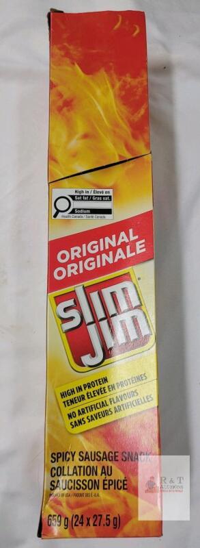 [BB 2026 MA 08] 24 Original Slim Jim Spicy Sausage Sticks .