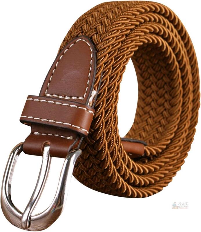 New 48" Long Stretch Belt Men Braided Skinny Fabric Woven Waistband for Men Jeans Pants Shorts