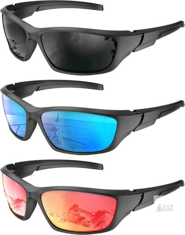 New 3-Pack O/S Unisex Adult Kaliyadi Polarized UV400 Sunglasses - Protection Running Cycling Outdoor