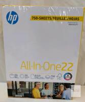 HP All-In-One22 Printer Paper 22lb, 750 Sheets, 8.5x11, Brightness 96, ColorLok, FSC Certified