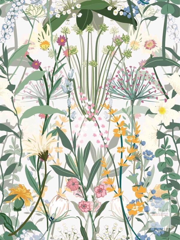 New RANRAN Vintage Floral Peel and Stick Wallpaper Bouquet Botanical Floral Furniture Paper Removable Wall Decorations 17.7in x 118in, 14.5 Square Ft/Roll
