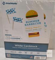 PrintWorks White Cardstock 8.5x11", 67 lb Vellum, 250 Sheets, 92 Bright, Acid-Free, Made in USA
