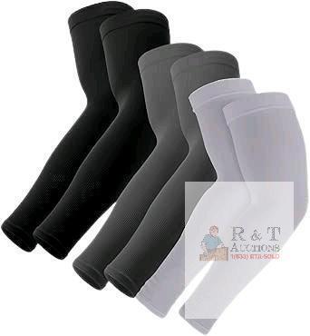 New O/S Adult Unisex 3 Pairs Sun Sleeves - UV Sun Protection Arm Sleeves, Stretchy Spandex Blend, For Running, Cycling, Golf +