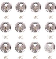 12 New PeakTow Keyed Alike Heavy Duty Indoor/Outdoor Stainless Steel Lock, 2-3/4-inch/70mm Wide Body Shrouded Disk Padlock . 12 Locks w/2 Keys each