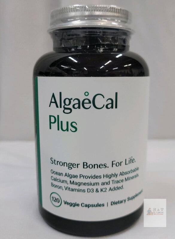 New - AlgaeCal Plus - Plant Based Calcium Supplement for Bone Health, Vitamin K2 MK-7 & Vitamin D3 (1600 IU), Magnesium, 13 Trace Minerals for Bone Density Increase, Clinically Supported - 120 Veggie Caps . EXP 2028 / 05