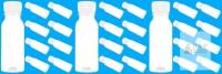 24 New Plastic 100ml Juice Bottles, Reusable with Caps (3 Packs of 8 Bottles With 8 Caps)